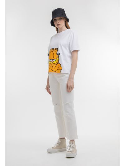 Ripped Knees Solid Denim Trouser -Sale