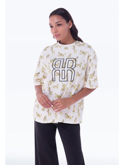 Tiger Print All Over T-Shirt -Sale