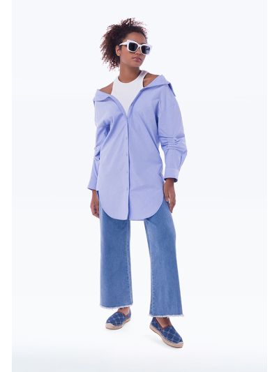 Light Blue Boot Leg Denim Trouser -Sale