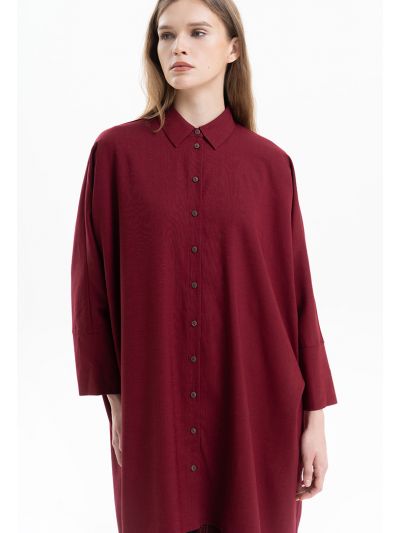 Asymetrical Solid Button Up Shirt -Sale