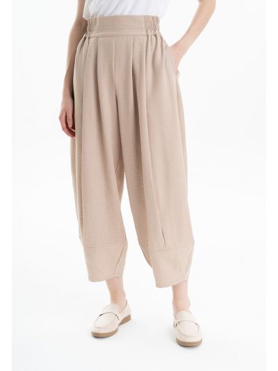 Double Pleated Solid Wide Leg Trouser