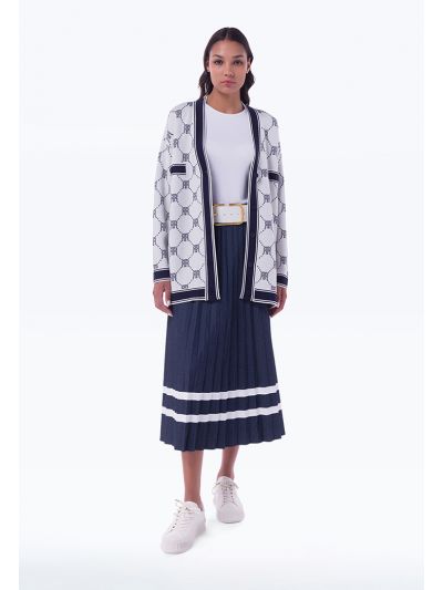 End Striped Pleated Skirt -Sale