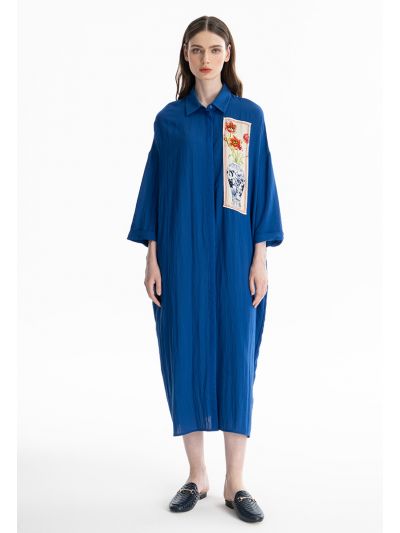 Single Printed Rectangle Solid Maxi Dress -Sale