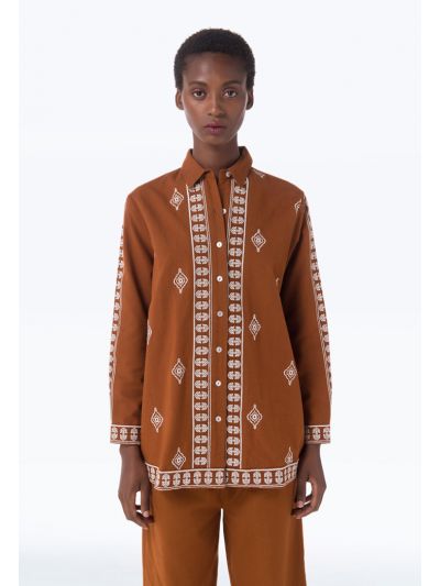 Ethnic Multicolored Embroidered Shirt -Sale