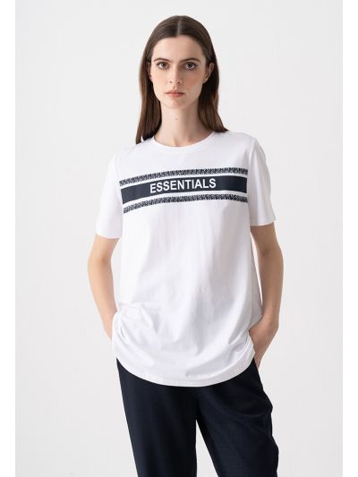 Printed Motif Round Neck T-shirt