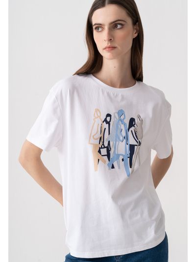 Printed Motif Short Sleeve T-Shirt