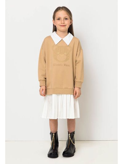 Classic Bear Textured Sweatshirt Dress
