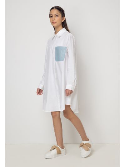 Pocketed Shirt Dress
