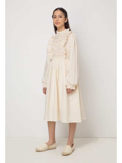 Solid Ruffled Dress