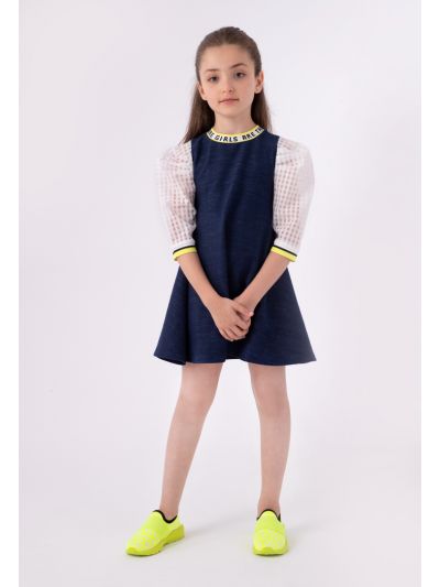 Puff Organza Sleeve Dress