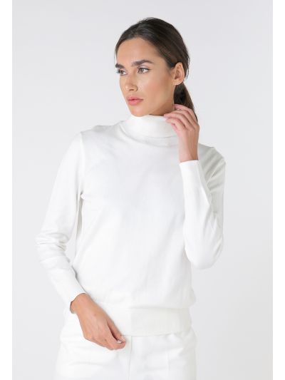High Neck Single Color Knitwear -Sale