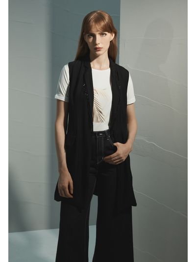 Solid Fringes Outer Jacket -Sale