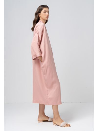 Single Tone Flared Shirt Dress