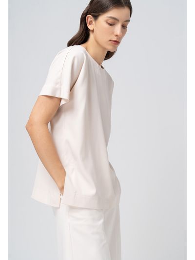 Solid Continuous Short Sleeves Blouse