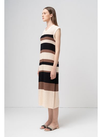 Knitted Sleeveless V-Neck Dress