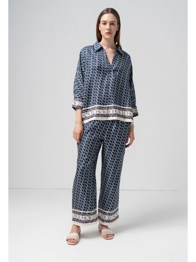Printed Monogram Wide Legs Trouser