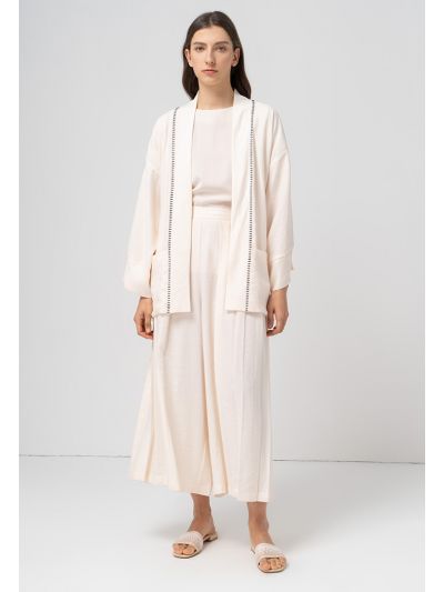 Box Pleated Wide Leg Trouser