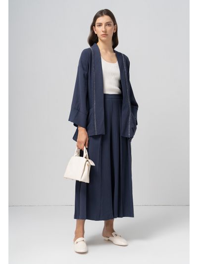 Box Pleated Wide Leg Trouser