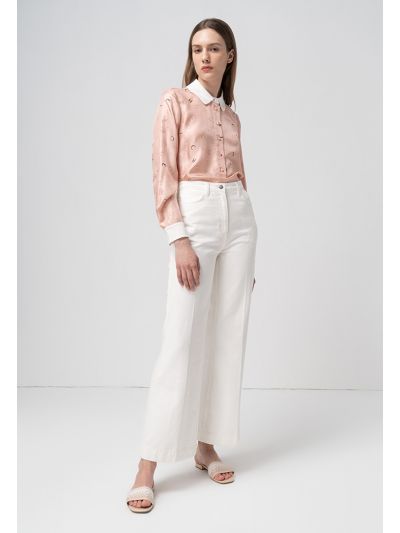 Straight Wide Legs Denim Trouser