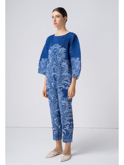 Paisley Printed Pleated Trouser
