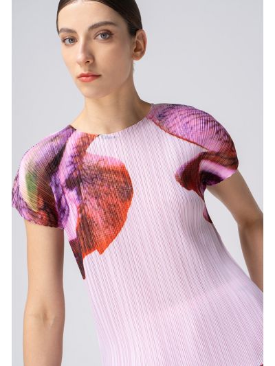 Floral Print Pleated Top