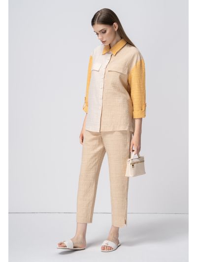 Textured Relaxed Fit Solid Trouser