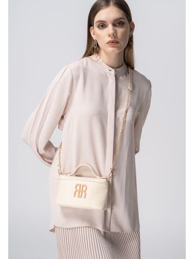 High-Low Pleated Button Up Shirt