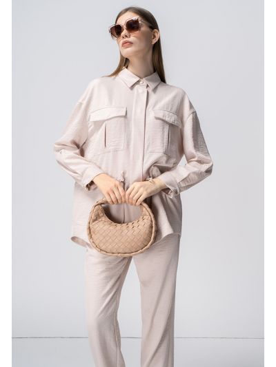 Drawstring Snap Button Up Jacket