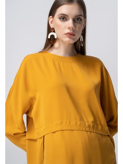 High-Low Drop Shoulder Blouse