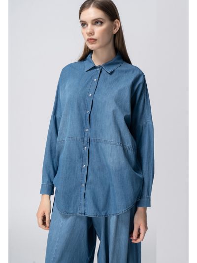 Oversized Drop Shoulder Denim Shirt