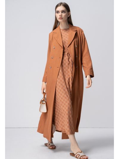 Double Breasted Notched Collar Jacket