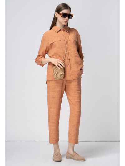 Textured Relaxed Fit Solid Trouser