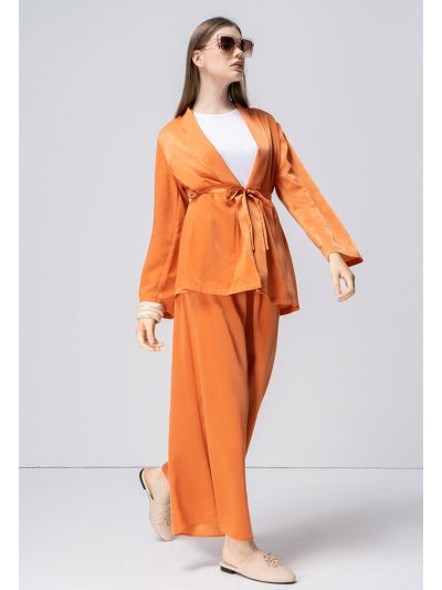 Wide Leg High Waist Solid Trouser