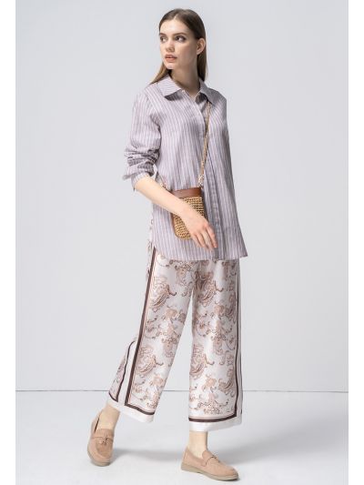 Paisley Prints with Lines Multicolored Trouser