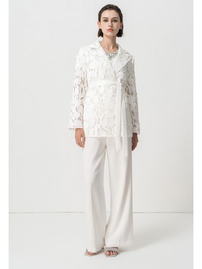 Solid High-Waist Trouser
