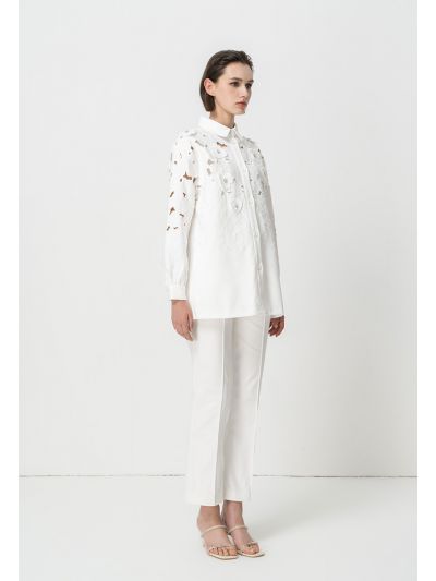 Single Tone Straight legs Pintuck Trouser