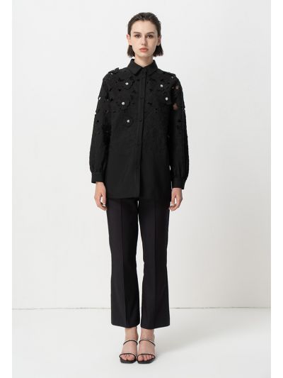 Single Tone Straight legs Pintuck Trouser