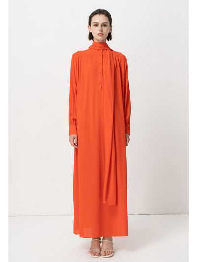 Mandarin Collar Maxi Dress