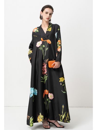 Printed Flared Maxi Dress