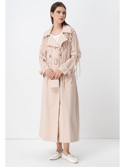 Solid Belted Trench Coat 