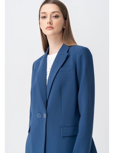 Double Breasted Notched Collar Blazer