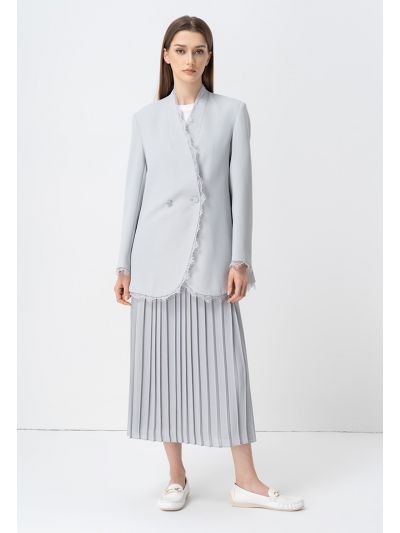 Single Tone Pleated Accordion Skirt
