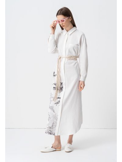 Printed Long Sleeves Maxi Dress