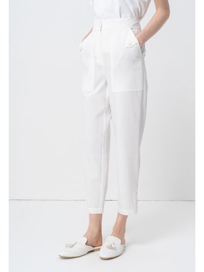 High Waist Solid Trouser