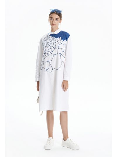 Big Flower Print Midi Dress -Sale
