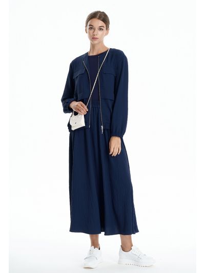 Crinkled Single Tone Flared Skirt -Sale