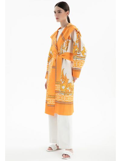 Hooded Multi-Print Outer Jacket -Sale