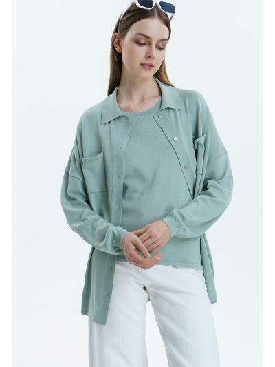 Oversize Solid Soft Knitted Blouse -Sale