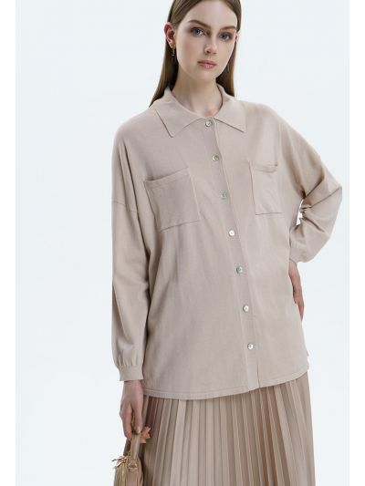 Oversize Solid Soft Knitted Blouse -Sale