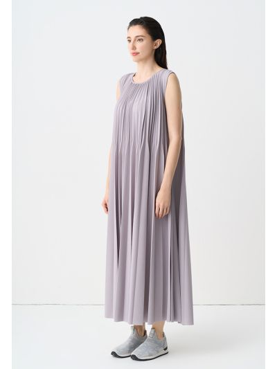 Solid Maxi Pleated Sleeveless Dress